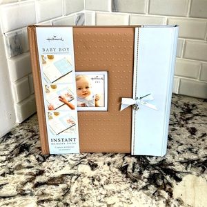 instant baby boy scrapbook by hallmark beige light brown blue